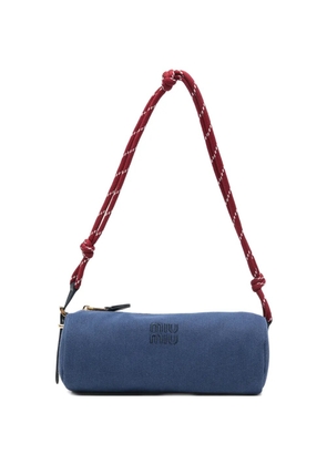 Miu Miu logo-embroidered rope-strap shoulder bag - Blue