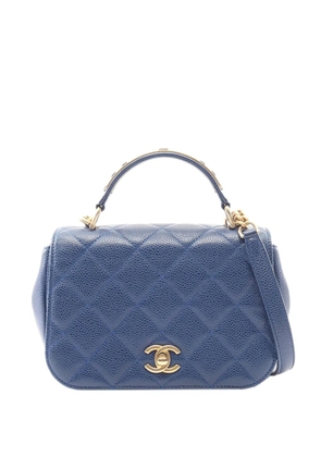 CHANEL Pre-Owned 2017-2018 Small Quilted Caviar Carry Around Flap satchel - Blue