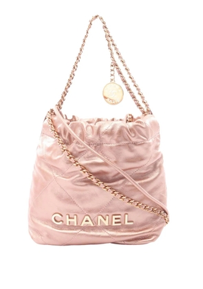 CHANEL Pre-Owned 2021-2026 Mini Shiny Calfskin 22 Handbag satchel - Pink