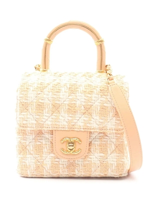 CHANEL Pre-Owned 2021-2026 Quilted Tweed Crush Top Handle Flap satchel - Pink