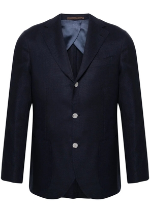 Barba notched-lapels single-breasted blazer - Blue
