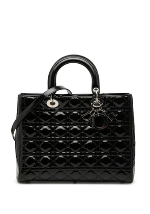 Christian Dior Pre-Owned 2011 Large Patent Cannage Lady Dior satchel - Black