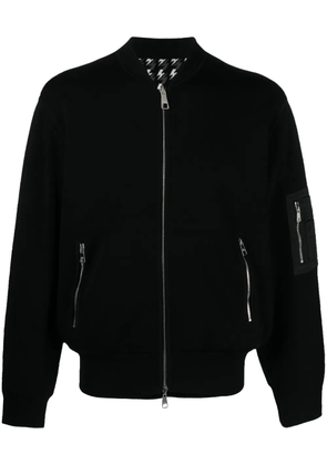Neil Barrett zipped ribbed-knit cardigan - Black