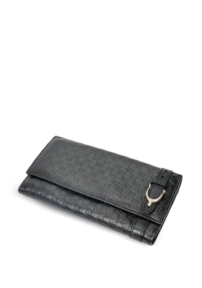 Gucci Pre-Owned Microguccissima flap wallet - Black
