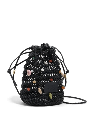 Bimba y Lola mini braided leather bucket bag - Black