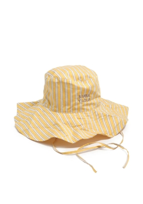 Bimba y Lola logo-embroidered striped hat - Yellow
