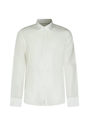 Canali spread-collar linen shirt - White
