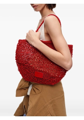 Bimba y Lola medium crochet-leather shoulder bag - Red