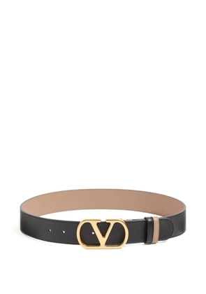 Valentino Garavani reversible Vlogo Signature belt in glossy calfskin 40mm - Black