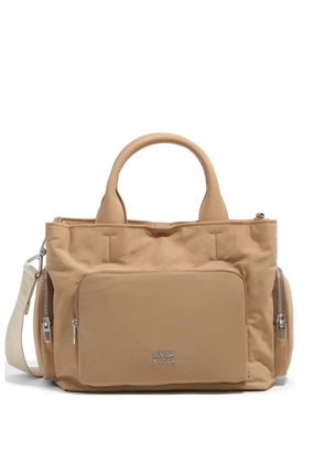 Bimba y Lola medium logo-plaque shoulder bag - Neutrals