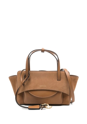 HIDESINS suede panelled tote bag - Brown