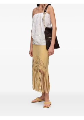 Bimba y Lola ruched strapless top - White