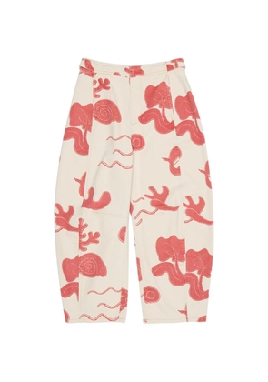Bimba y Lola Barrel graphic-print trousers - White