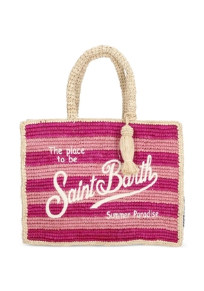 MC2 Saint Barth Colette striped raffia tote bag - Pink