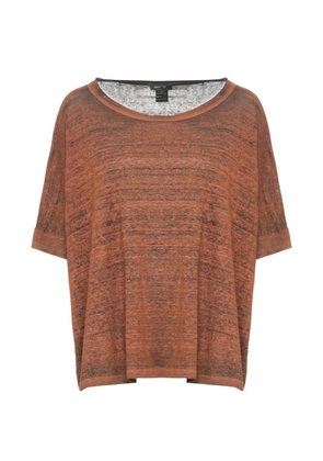 Avant Toi marl-effect short-sleeve T-shirt - Brown