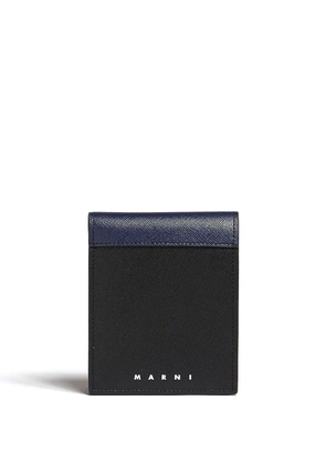 Marni logo-print leather bi-fold wallet - Blue