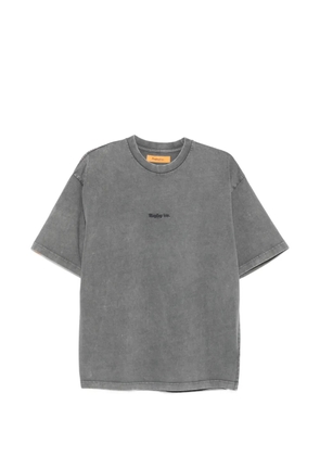 Replay logo-embroidered acid-wash T-shirt - Grey