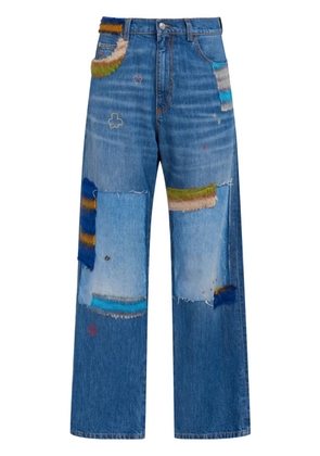 Marni patchwork straight-leg jeans - Blue
