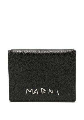 Marni logo-embroidered bi-fold wallet - Black