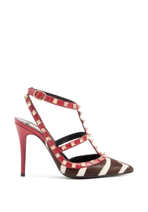 Valentino Garavani Rockstud pumps in pony-effect calfskin 100mm - Brown
