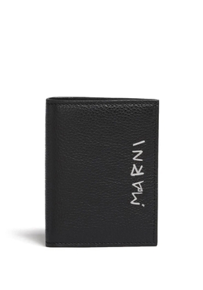 Marni logo-embroidered billfold wallet - Black