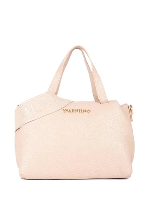 MARIO VALENTINO pebbled-effect logo-lettering tote bag - Neutrals