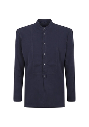 ESCAPISTA Nelson bib-front band-collar shirt - Blue