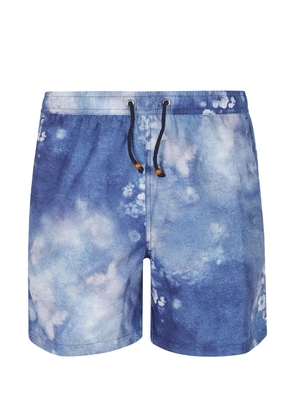 ESCAPISTA floral-print drawstring swim shorts - Blue