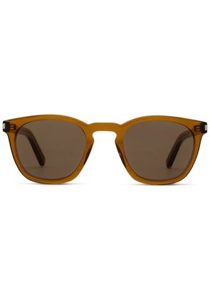 Saint Laurent Eyewear logo-print sunglasses - Brown