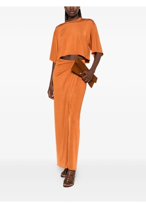 THE ANDAMANE Anja cut-out draped dress - Orange