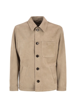 PT Torino suede shirt jacket - Neutrals