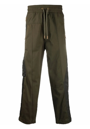 Diesel satin-panelled drawstring trousers - Green