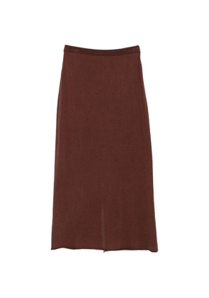 VIKTORIA CHAN Kalida dot-texture maxi skirt - Brown