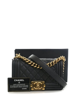 CHANEL Pre-Owned 2014 Small Quilted Caviar Boy Flap crossbody bag - Black