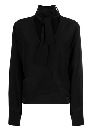 Elie Saab cut-out detailed silk blouse - Black