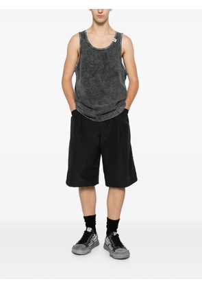 Maison MIHARA YASUHIRO distressed waffle-knit tank top - Black