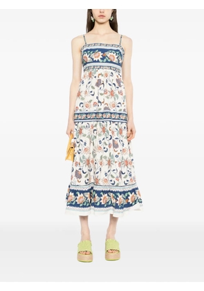 FARM Rio floral tapestry madi dress - Neutrals