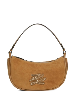 Karl Lagerfeld K/Autograph Patch moon-silhouette shoulder bag - Neutrals