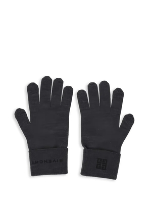 Givenchy logo-embroidered wool gloves - Grey