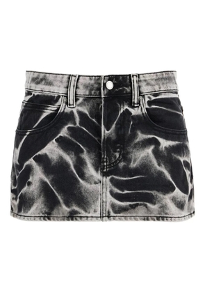 Alexander Wang acid-wash denim mini skirt - Grey