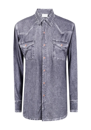 Pierre-Louis Mascia acid-wash double-pocket shirt - Grey
