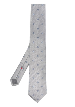 Brunello Cucinelli floral-pattern print tie - Grey