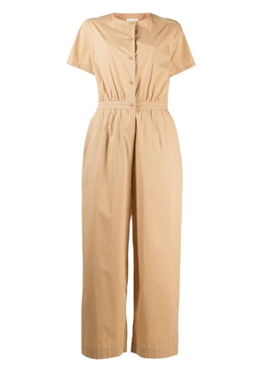 Woolrich short sleeved buttoned jumpsuit - Neutrals