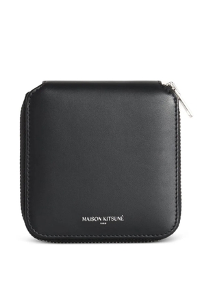 Maison Kitsuné logo-print zip-around wallet - Black