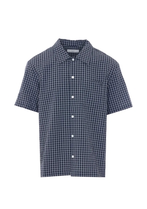 DUNST check-pattern short-sleeve shirt - Black