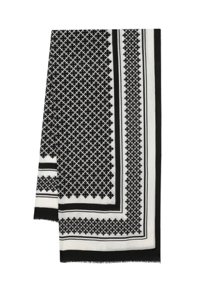 By Malene Birger Julee patterned-intarsia wool scarf - Black