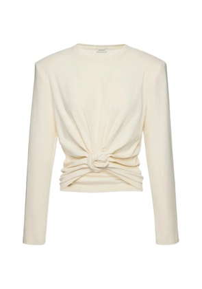 Magda Butrym knotted-detail long-sleeved top - White