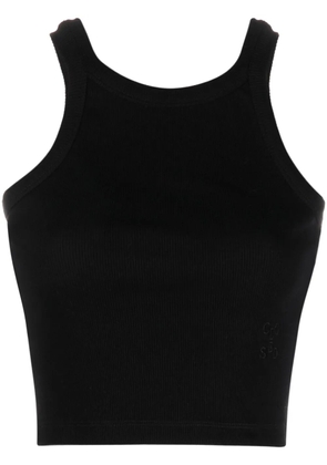 Closed ribbed-knit tank top - Black
