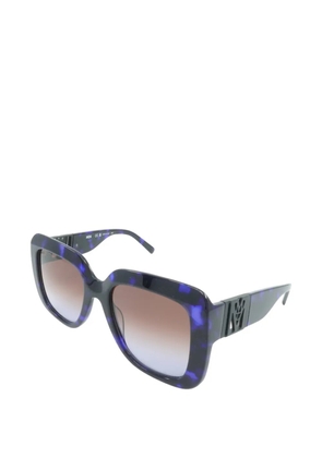 MCM tortoiseshell-effect geometric-frame sunglasses - Blue