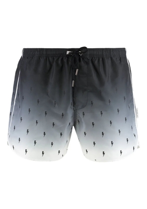 Neil Barrett Screen-print swim shorts - Black